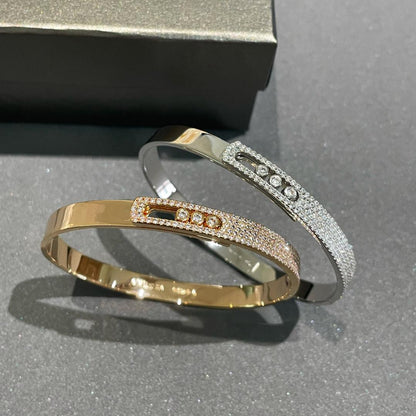 [NOBLE AURA]Move Noa Rose Gold Pavé Diamond Bangle Bracelet
