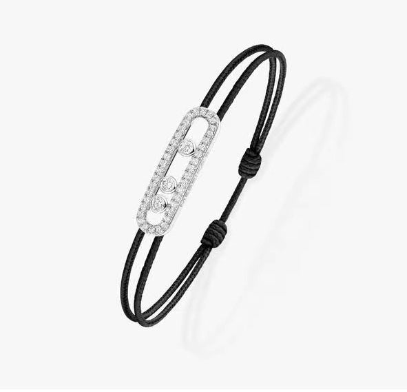 [NOBLE AURA]Messika Care(s) pink cord pavé bracelet