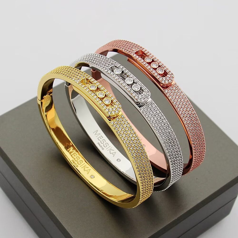[NOBLE AURA]Move Noa Full Pavé Diamond Bangle Bracelet