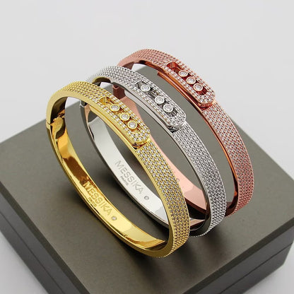 [NOBLE AURA]Move Noa Full Pavé Diamond Bangle Bracelet