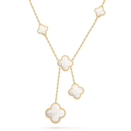 [NOBLE AURA]CLOVER MOTHER OF PEARL NECKLACE 6 MOTIF