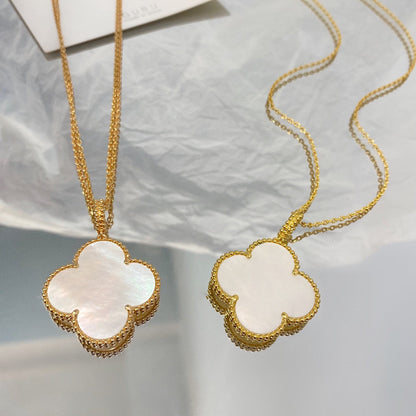 [NOBLE AURA]CLOVER 25MM MOP LARGE PENDANT NECKLACE