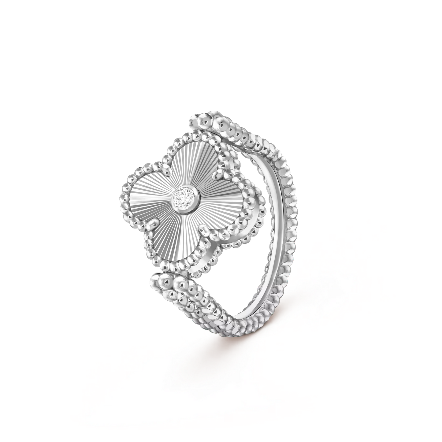 [NOBLE AURA]CLOVER RIVERSIBLE RING SILVER COLLECTION