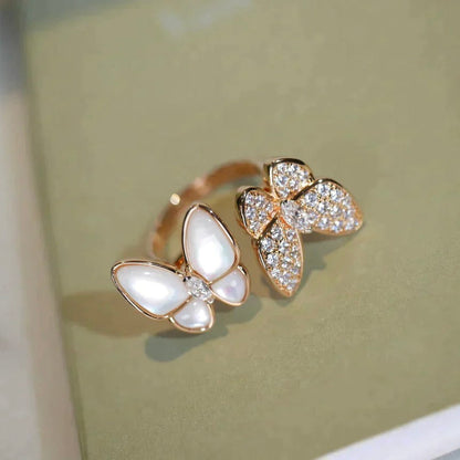 [NOBLE AURA]TWIN BUTTERFLY DIAMOND MOP RING