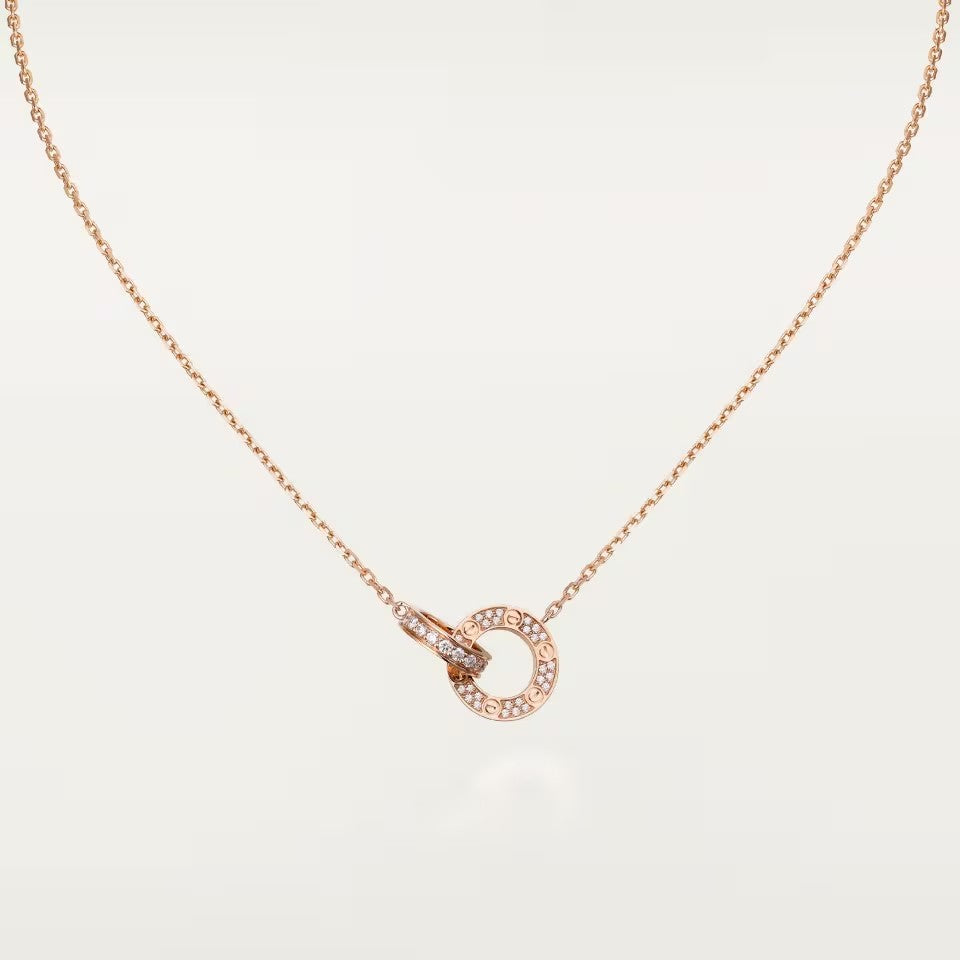 [NOBLE AURA] LOVE  FULL DIAMOND PENDANT NECKLACE