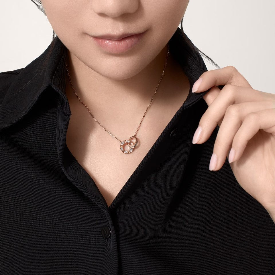 [NOBLE AURA] LOVE  FULL DIAMOND PENDANT NECKLACE