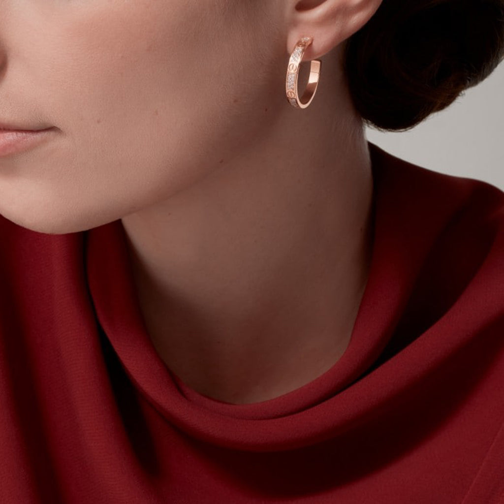 [NOBLE AURA] LOVE EARRINGS 3.6MM DIAMOND PAVED