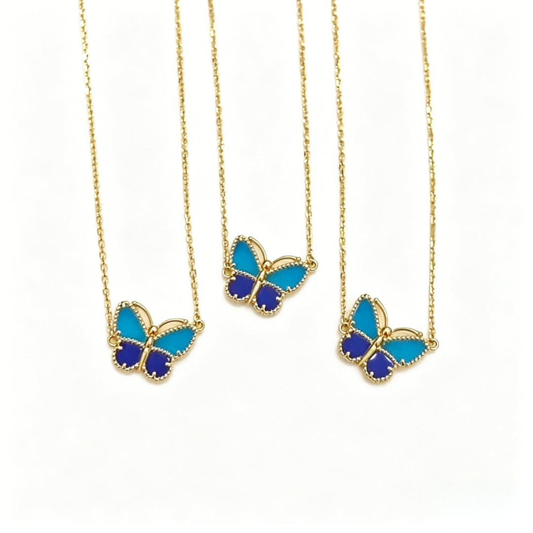 [NOBLE AURA] 2026 NEW LUCKY BUTTERFLY 1 MOTIFS NECKLACE