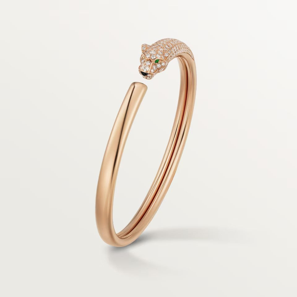 [NOBLE AURA] PANTHERE HALF DIAMOND OPEN BRACELET
