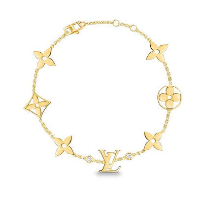 [NOBLE AURA]STAR AND SUN 7 MOTIFS GOLD BRACELET