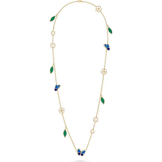 [NOBLE AURA]LUCKY SPRING BUTTERFLY 15 FLOWER NECKLACE
