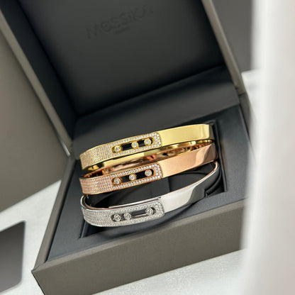 [NOBLE AURA]Move Noa Rose Gold Pavé Diamond Bangle Bracelet