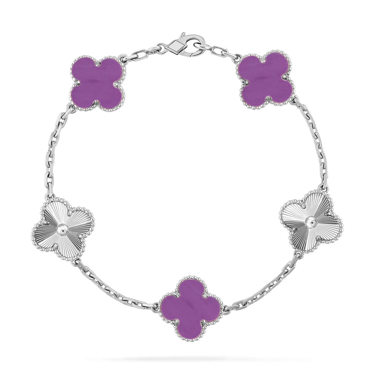 [NOBLE AURA] CLOVER 5 MOTIF VIOLET BRACELET COLLECTION
