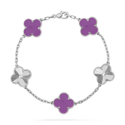 [NOBLE AURA] CLOVER 5 MOTIF VIOLET BRACELET COLLECTION
