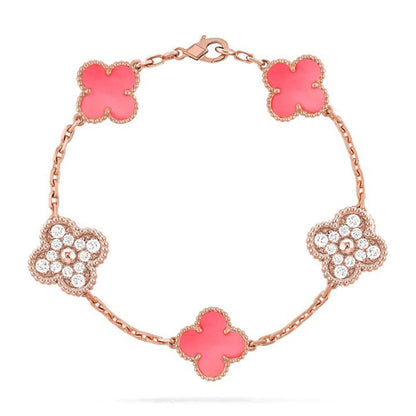 [NOBLE AURA] CLOVER 5 MOTIFS  PINK MOP BRACELET COLLECTION