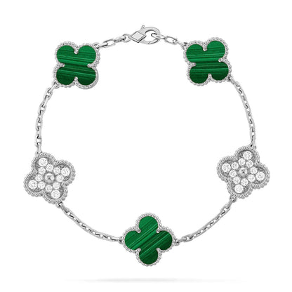 [NOBLE AURA] CLOVER 5 MOTIF MALACHITE BRACELET COLLECTION