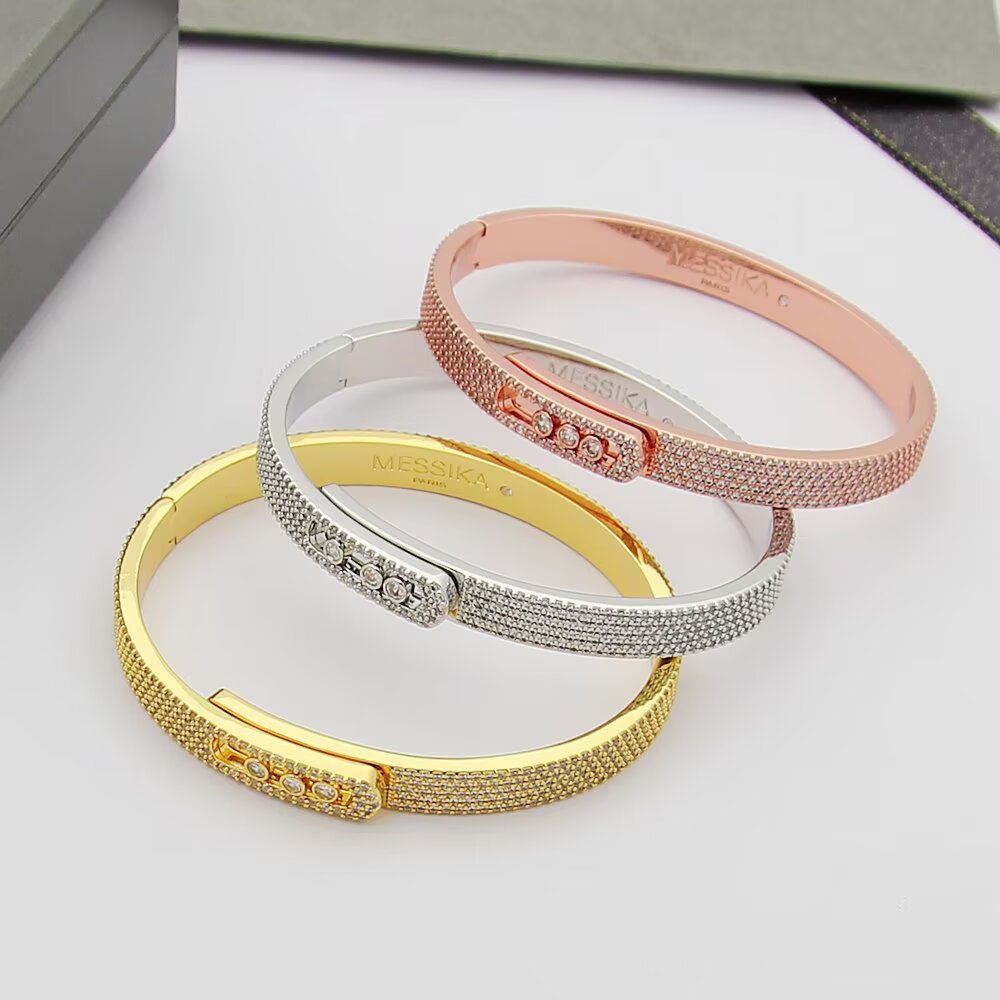 [NOBLE AURA]Move Noa Full Pavé Diamond Bangle Bracelet