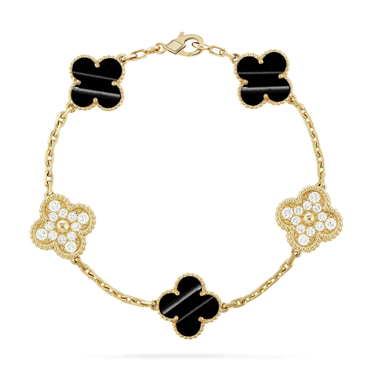 [NOBLE AURA] CLOVER 5 MOTIF PULSAR STONE BRACELET COLLECTION