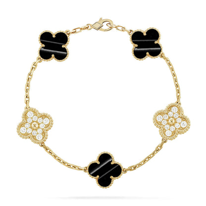 [NOBLE AURA] CLOVER 5 MOTIF PULSAR STONE BRACELET COLLECTION