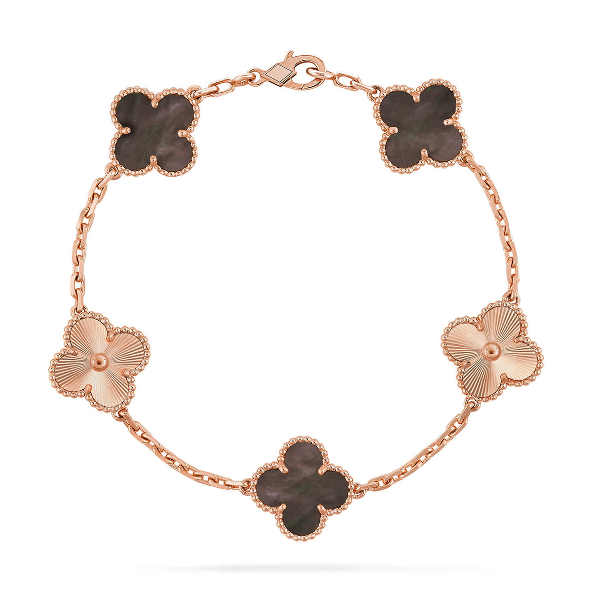 [NOBLE AURA] CLOVER 5 MOTIF GRAY MOP BRACELET COLLECTION