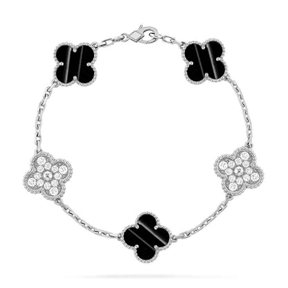 [NOBLE AURA] CLOVER 5 MOTIF PULSAR STONE BRACELET COLLECTION