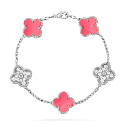 [NOBLE AURA] CLOVER 5 MOTIFS  PINK MOP BRACELET COLLECTION