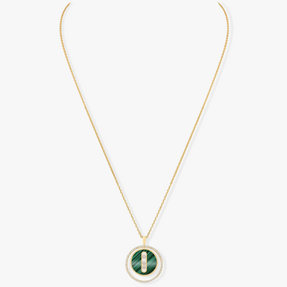 [NOBLE AURA]LUCKY MOVE 3 DIAMOND MALACHITE GOLD DIAMOND NECKLACE
