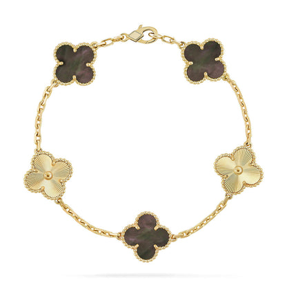 [NOBLE AURA] CLOVER 5 MOTIF GRAY MOP BRACELET COLLECTION