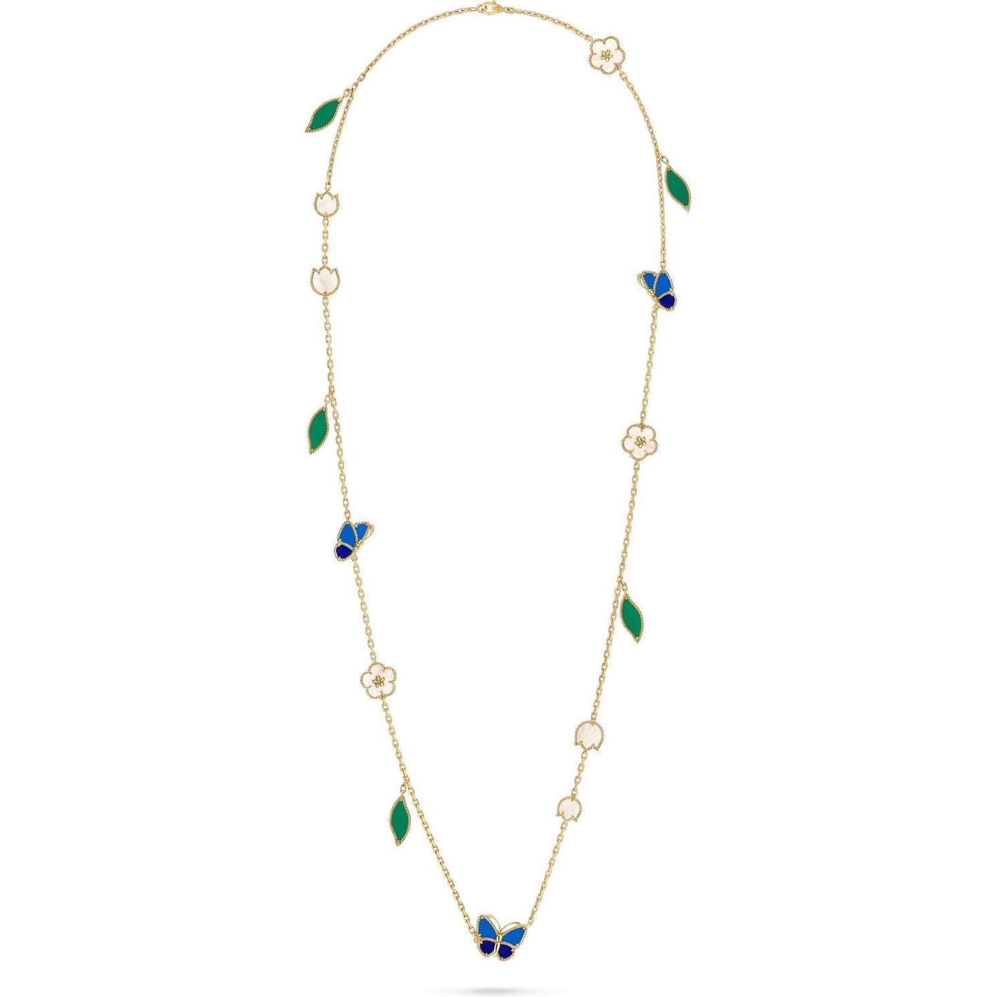 [NOBLE AURA] LUCKY SPRING BUTTERFLY 15 FLOWER NECKLACE
