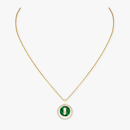 [NOBLE AURA]LUCKY MOVE 1 DIAMOND MALACHITE GOLD DIAMOND NECKLACE