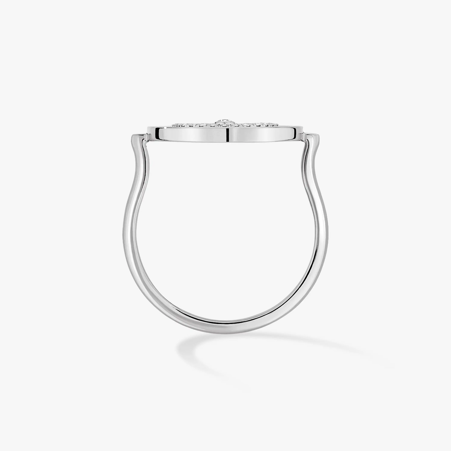 [NOBLE AURA]LUCKY MOVE PAVED SILVER DIAMOND RING