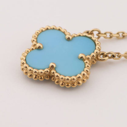 [NOBLE AURA]CLOVER 15MM VINTAGE TURQUOISE NECKLACE