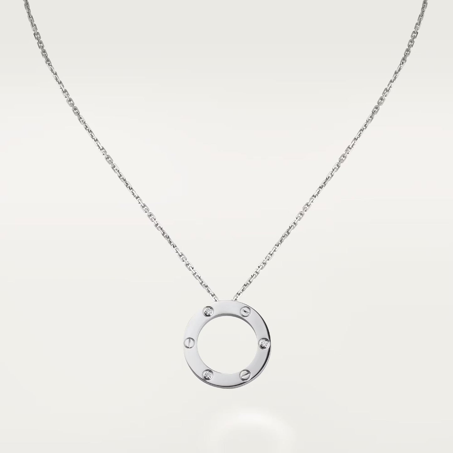 [NOBLE AURA] LOVE NECKLACE 16MM 3 DIAMONDS