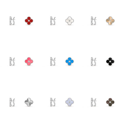 [NOBLE AURA]CLOVER SILVER 15MM MOP DIAMOND EARRINGS COLLECTION