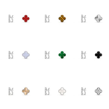 [NOBLE AURA]CLOVER SILVER 15MM MOP EARRINGS COLLECTION
