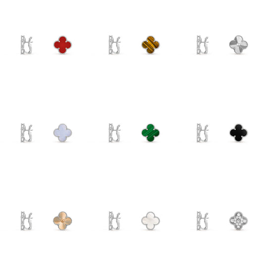 [NOBLE AURA]CLOVER SILVER 15MM MOP EARRINGS COLLECTION
