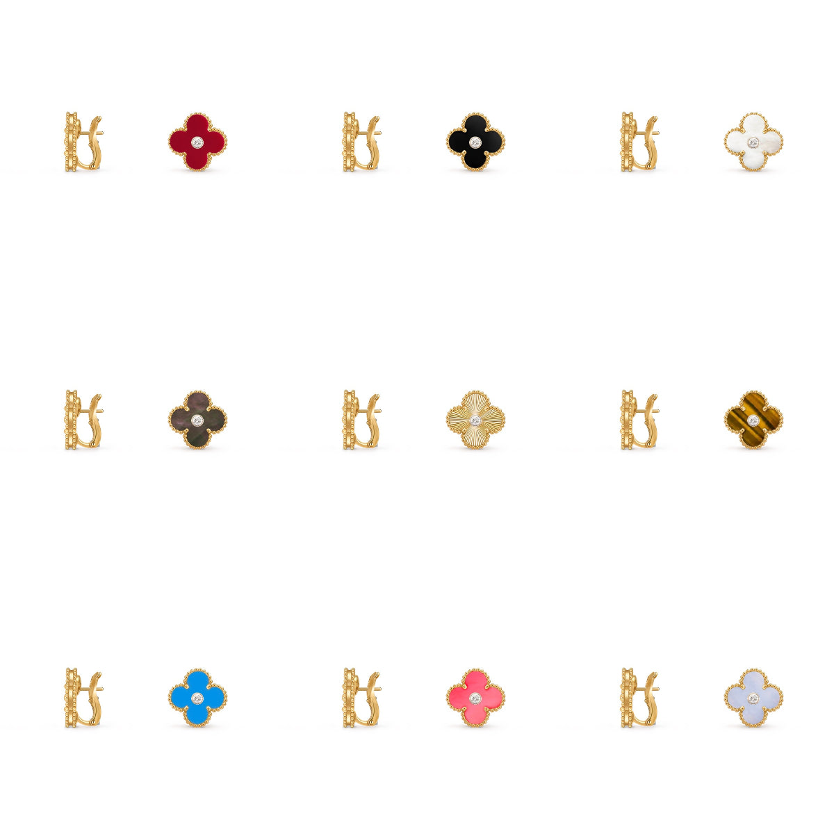 [NOBLE AURA]CLOVER 15MM MOP DIAMOND EARRINGS COLLECTION