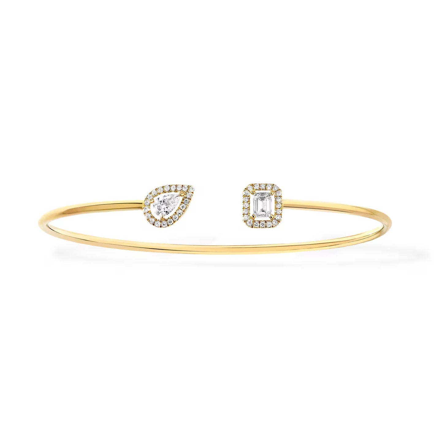 [NOBLE AURA]JONC FLEX MY TWIN TOI & MOI SILVER DIAMOND BRACELET