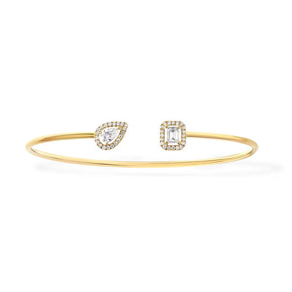 [NOBLE AURA]JONC FLEX MY TWIN TOI & MOI SILVER DIAMOND BRACELET