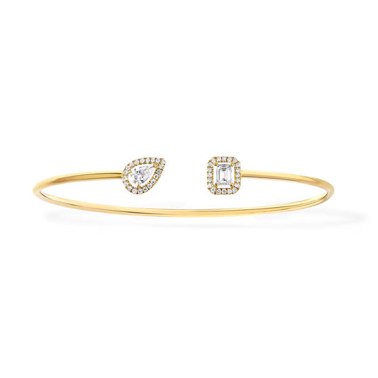 [NOBLE AURA]JONC FLEX MY TWIN TOI & MOI SILVER DIAMOND BRACELET