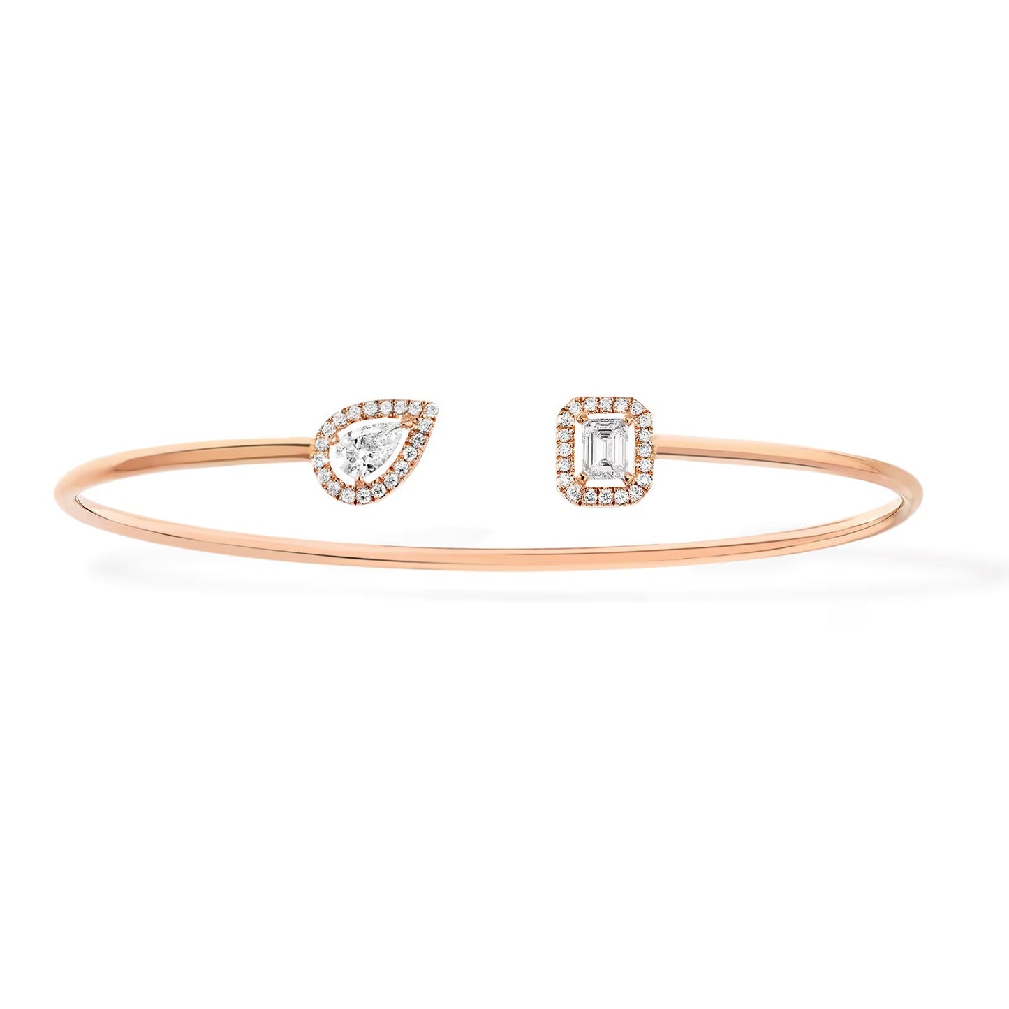 [NOBLE AURA]JONC FLEX MY TWIN TOI & MOI SILVER DIAMOND BRACELET