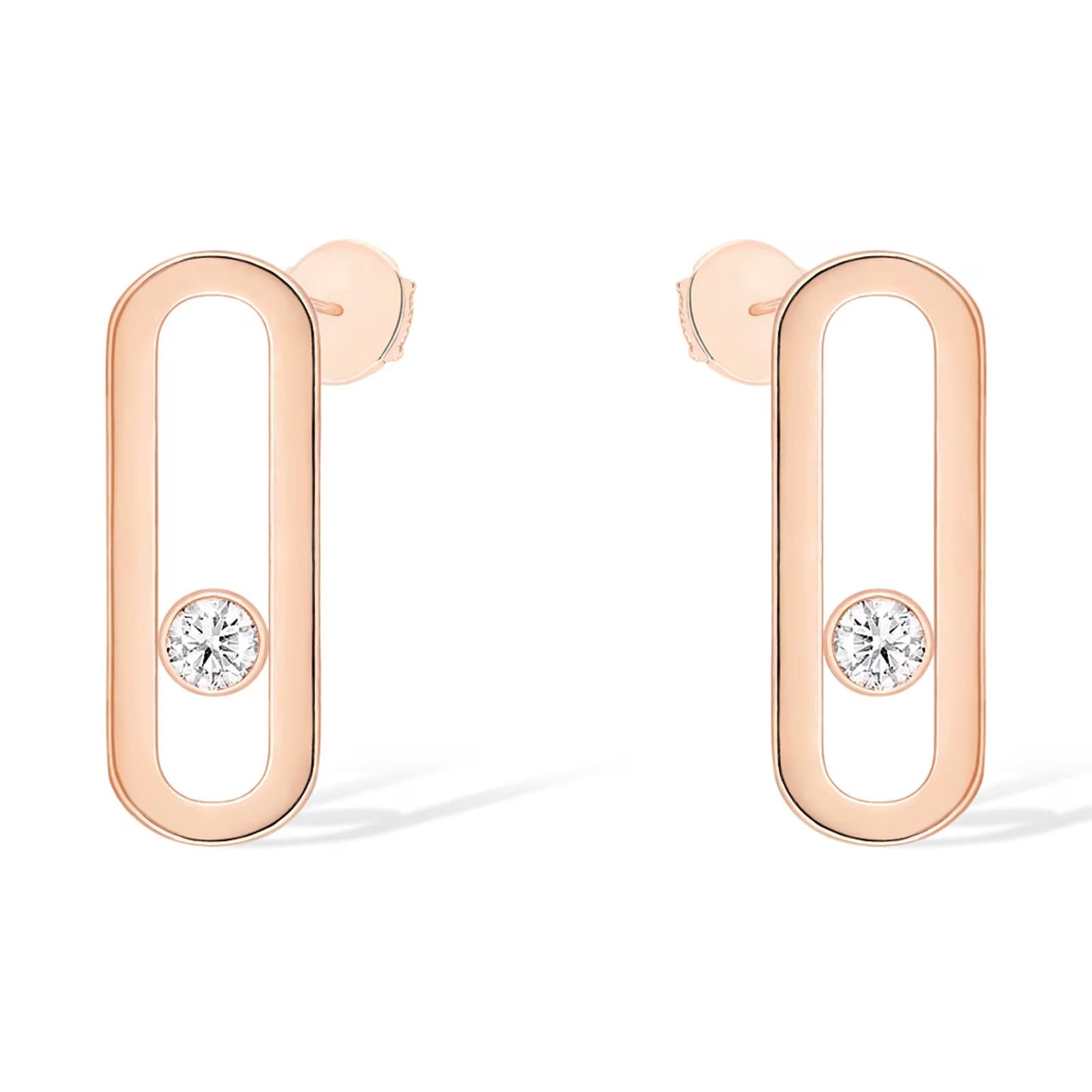 [NOBLE AURA]MOVE UNO SMALL 1 DIAMOND EARRINGS