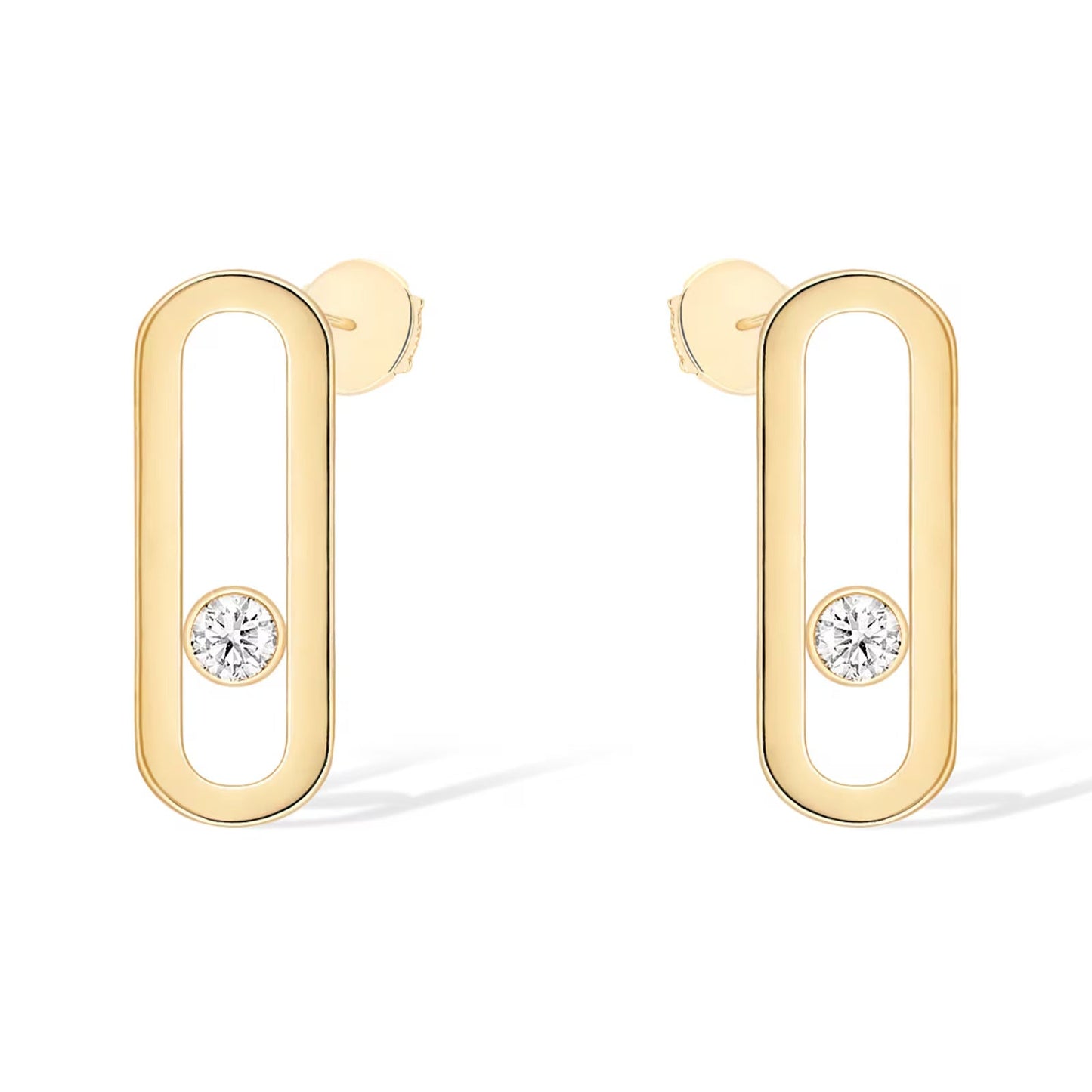 [NOBLE AURA]MOVE UNO SMALL 1 DIAMOND EARRINGS