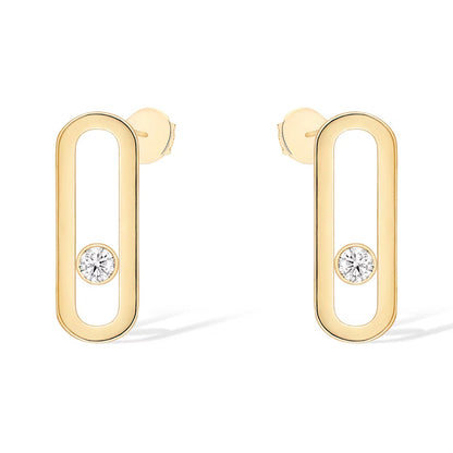 [NOBLE AURA]MOVE UNO SMALL 1 DIAMOND EARRINGS