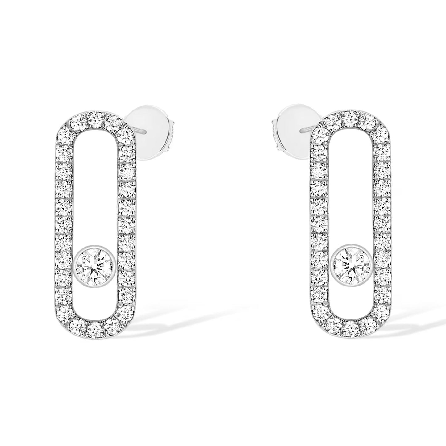 [NOBLE AURA]MOVE UNO STUD DIAMOND PAVED EARRINGS