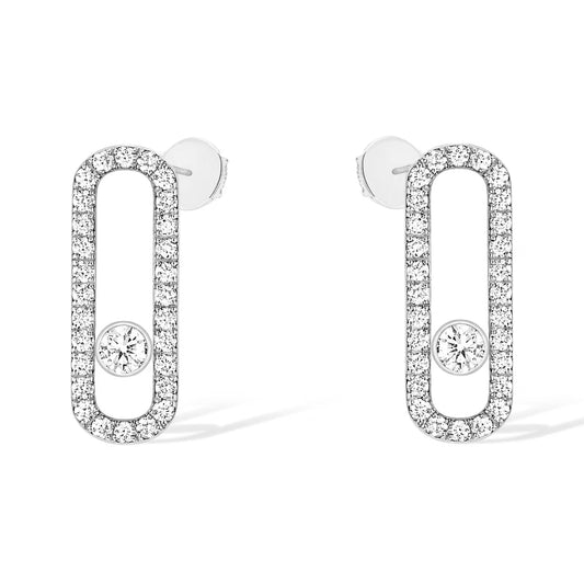 [NOBLE AURA]MOVE UNO STUD DIAMOND PAVED EARRINGS
