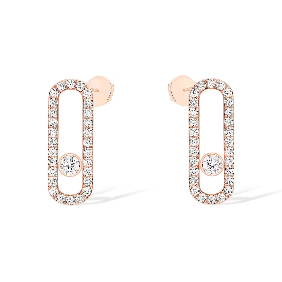 [NOBLE AURA]MOVE UNO STUD DIAMOND PAVED EARRINGS
