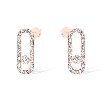 [NOBLE AURA]MOVE UNO STUD DIAMOND PAVED EARRINGS