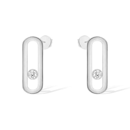 [NOBLE AURA]MOVE UNO SMALL 1 DIAMOND EARRINGS
