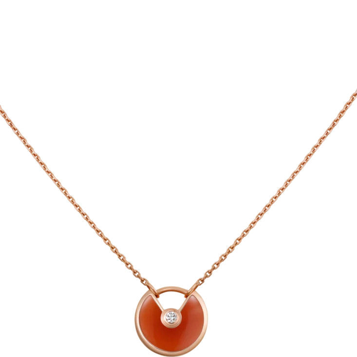 [NOBLE AURA]AMULETTE GOLD CARNELIAN ONYX NECKLACE